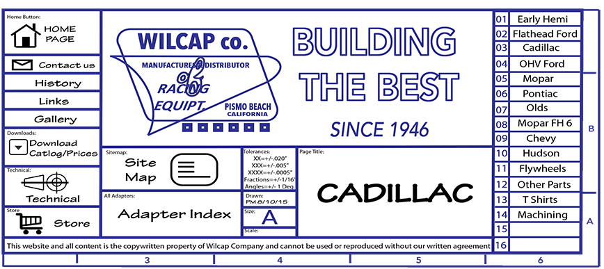 Wilcap Cadillac Engine Adapter Page